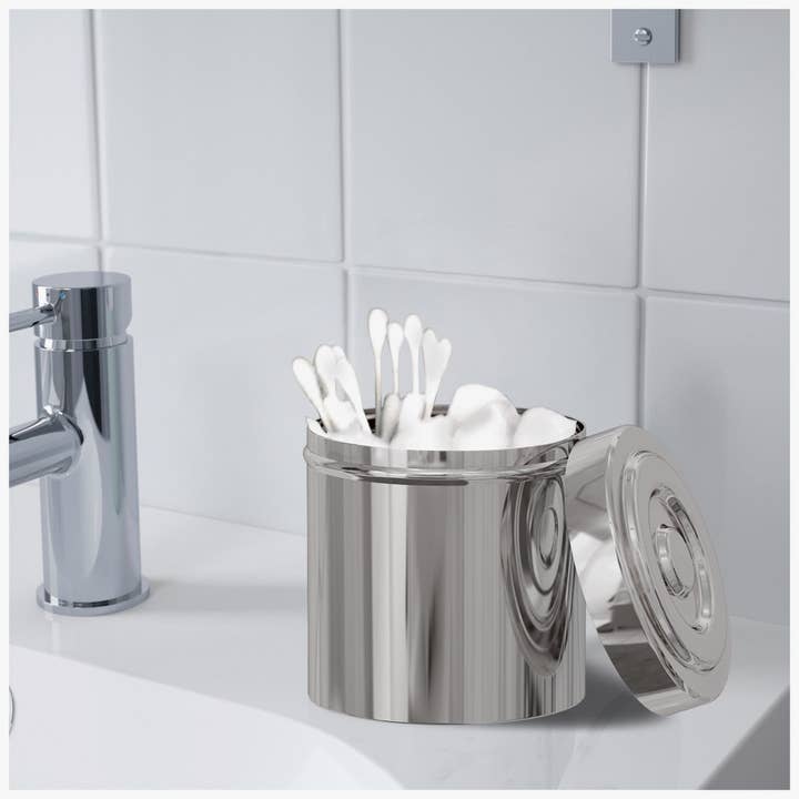 nu steel - Wholesale Jar - Gloss Polished Stainless Steel Cotton Jar2