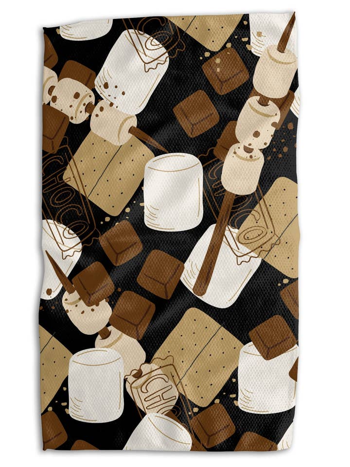 Camping and Smores 18x30 Work-harder Double-Sided Towel for wholesale by Absorb-Lumen