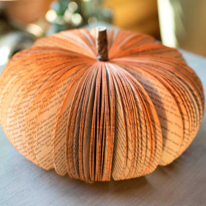 Root To Vine - Wholesale Decorative Tabletop Object - Book Pumpkin Rustic Orange Fall Decor Thanksgiving Halloween