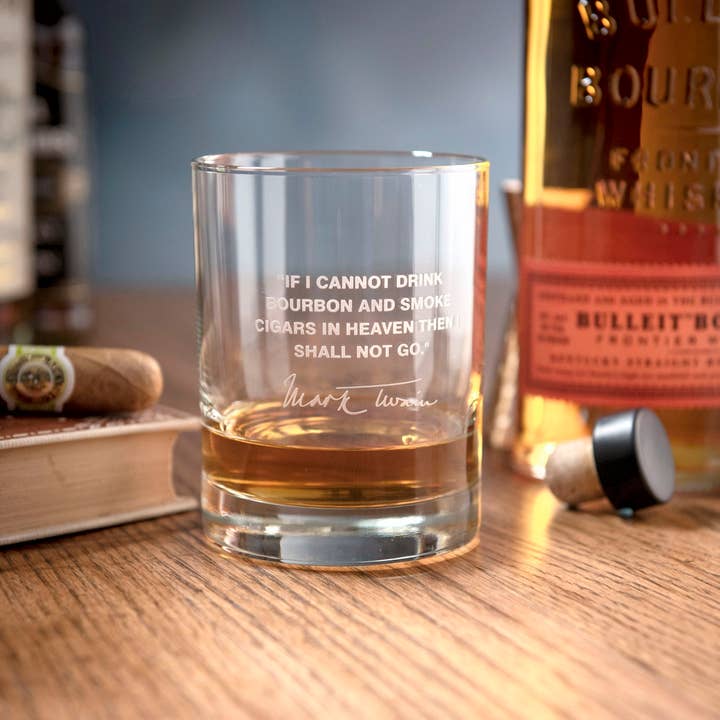 Mark Twain Quote Glass (Heaven) for wholesale by A to Z Imaging and Design