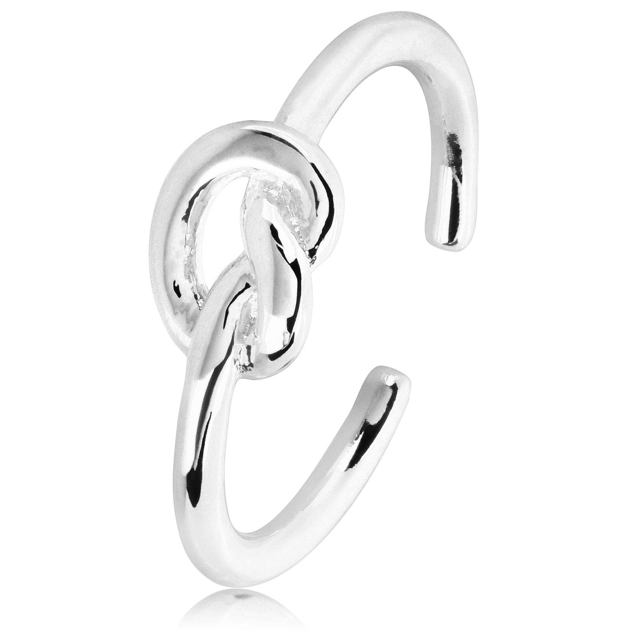West Coast Jewelry - Wholesale Band/Stacked Ring - Love Knot Open Cuff Stainless Steel Ring5