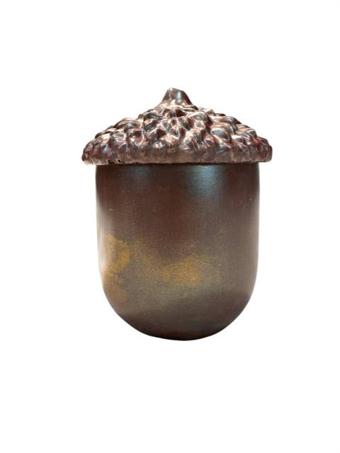 10pc Enchanted Acorn Candle Vessels with Lids 5.5 oz for wholesale by Stone Creek Vessels