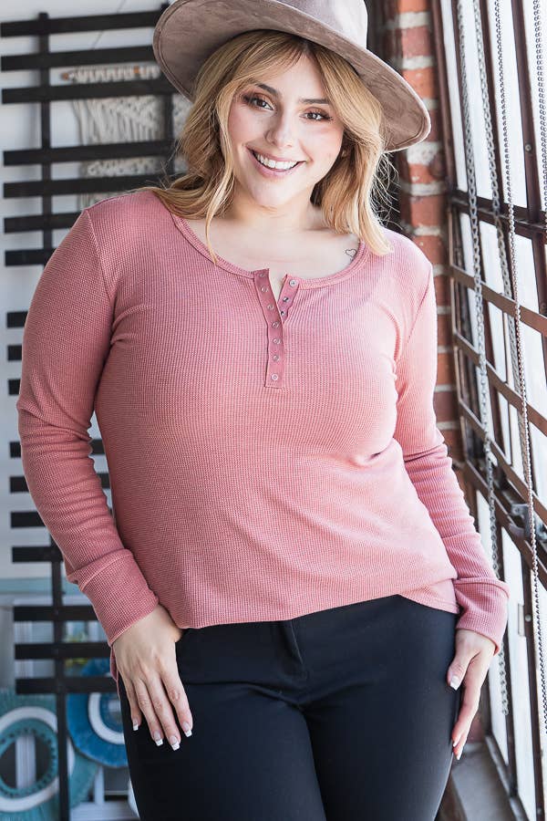 7th Ray - Vente Tunique – femme - [GRANDE TAILLE] Haut Tunique à Manches Longues avec Boutons-Pression T4275XL17