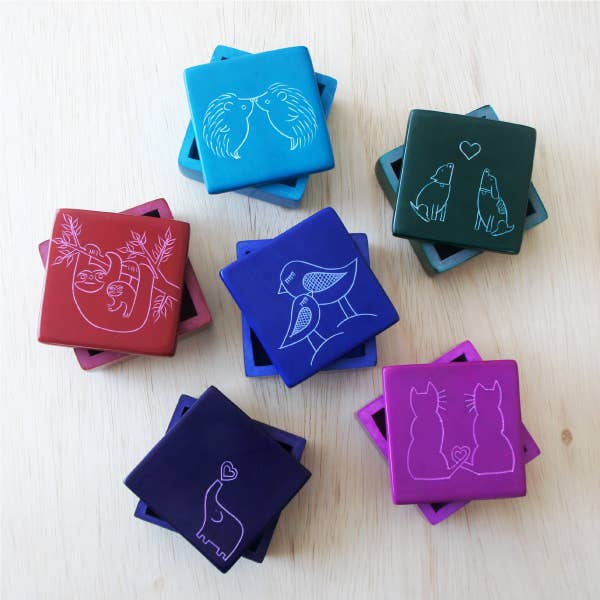 Venture Imports LLC - Wholesale Decorative Box - Square Animal Boxes2