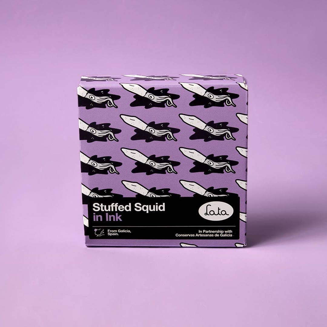 Lata – wholesale Tinned fish – Lata Stuffed Squid in Ink0