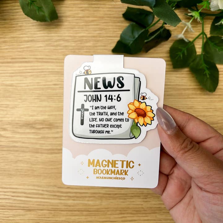 MaeMunchiesCo - Wholesale Bookmark - News John 14:6 Bible Verse Magnetic Bookmark2