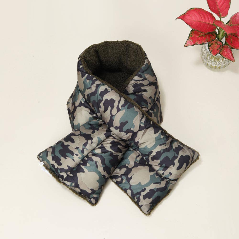 Sensibling Corp. - Wholesale Scarf - Women's - Reversible Puffer Sherpa Pull Through Scarf3