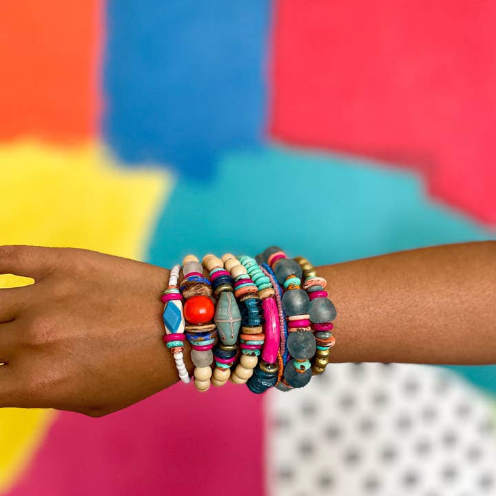 Twine & Twig - Wholesale Beaded Bracelet - Glass Stack Bracelet | Tropic