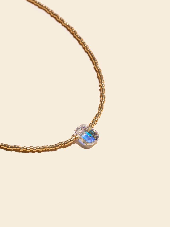 Gold Necklace - Swarovski Pendant for wholesale by Apsara Jewels