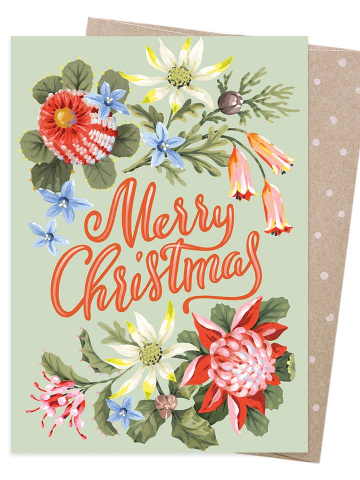Carte de Noël - Fleurs de Noël (Lot de 6) pour la vente par Earth Greetings