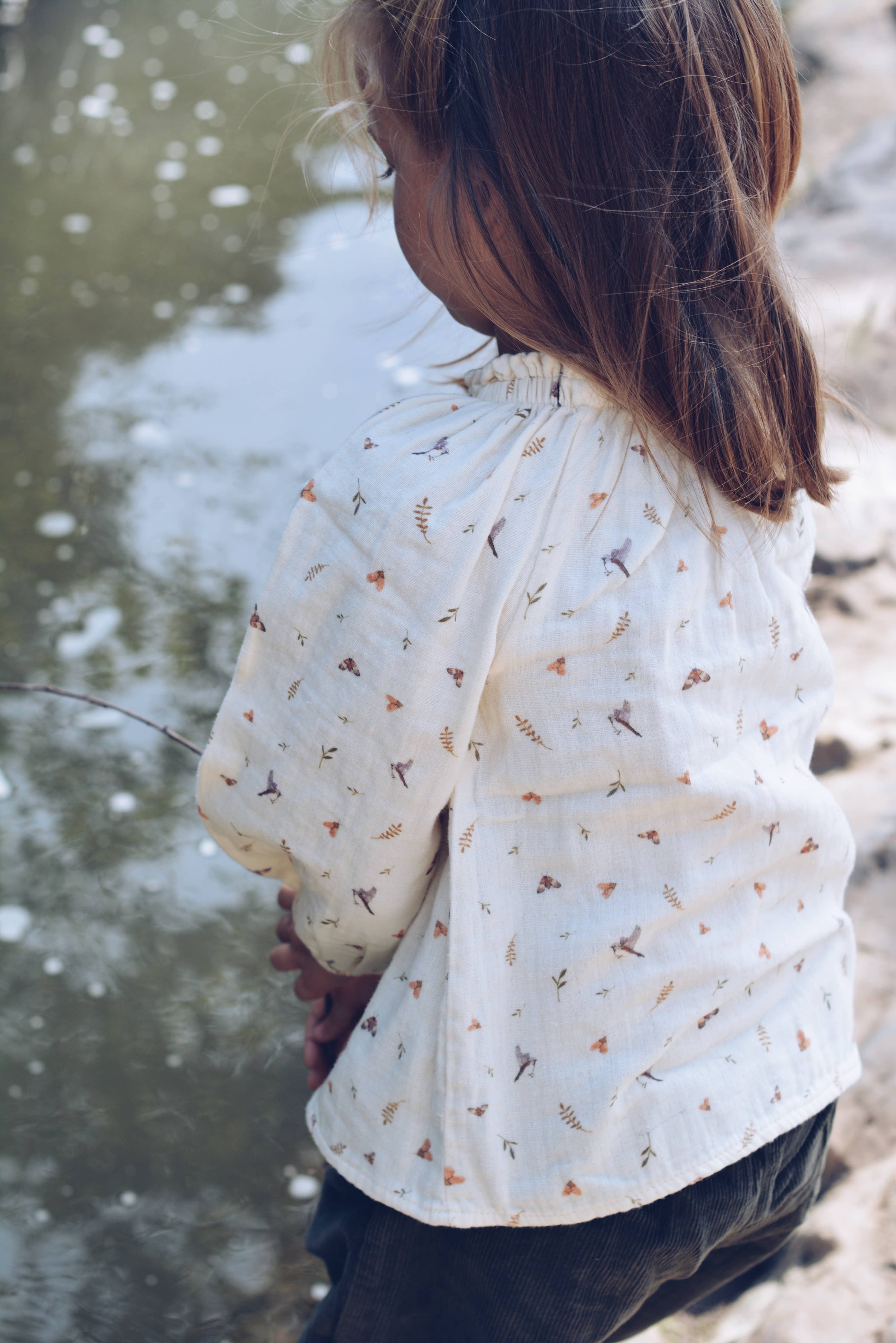 Eli & Nev (we cover U.S. import duties) - Vendita all'ingrosso Maglietta - Bambini - Blusa in mussola di cotone 100% con motivo uccelli e fiori per bambina8