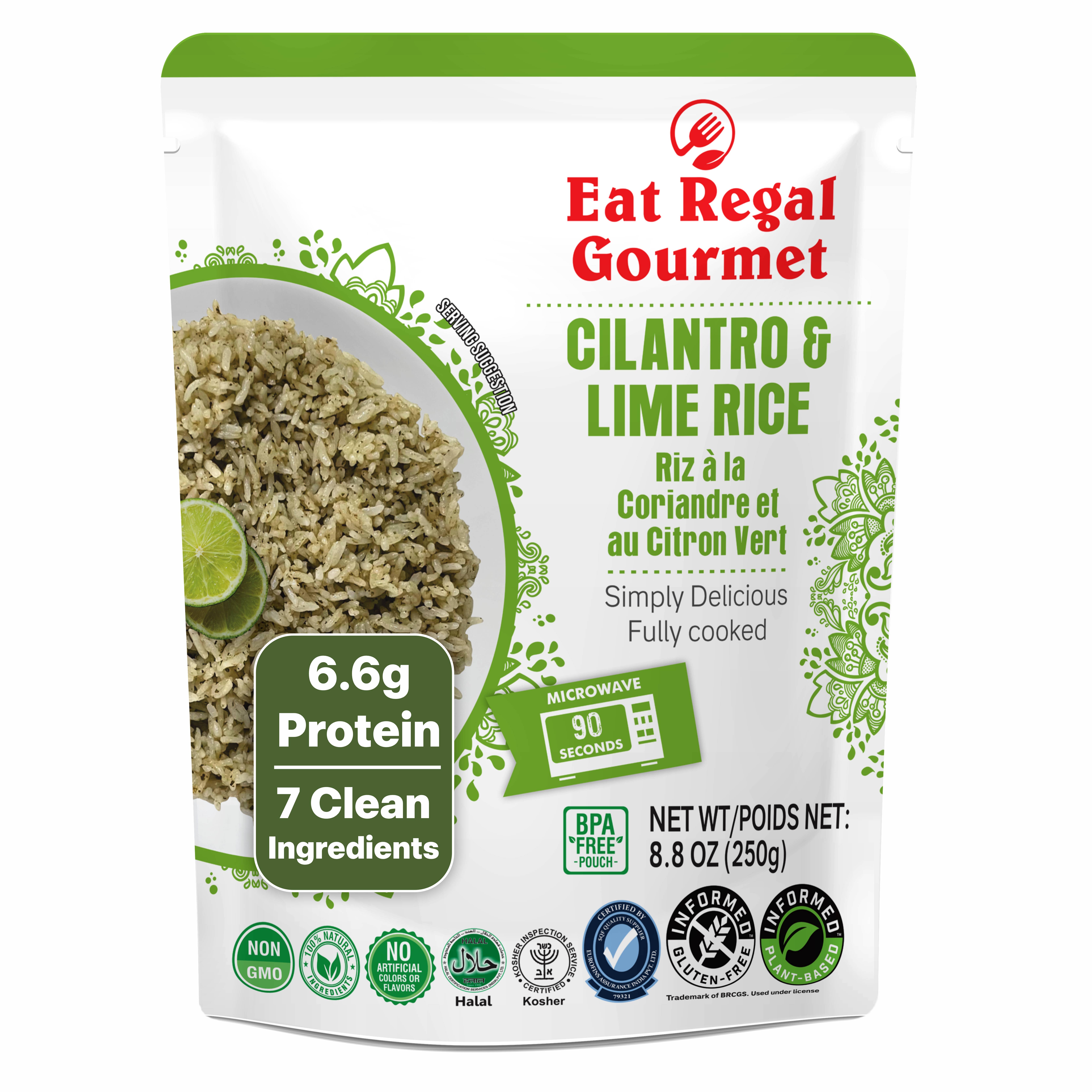 Regal Kitchen Foods - Wholesale Rice - Eat Regal Cilantro & Lime Rice Pouch- 8.8oz0