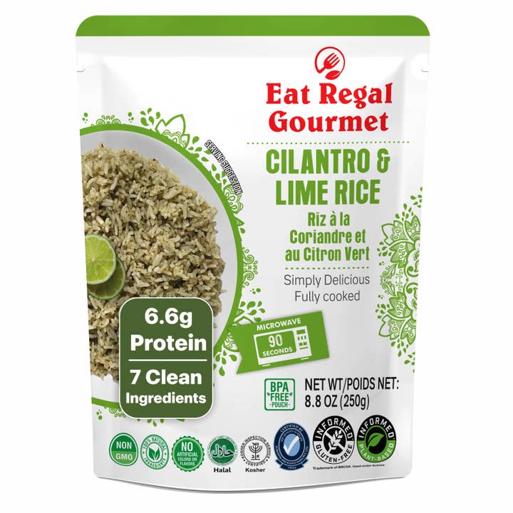 Regal Kitchen Foods - Wholesale Rice - Eat Regal Cilantro & Lime Rice Pouch- 8.8oz