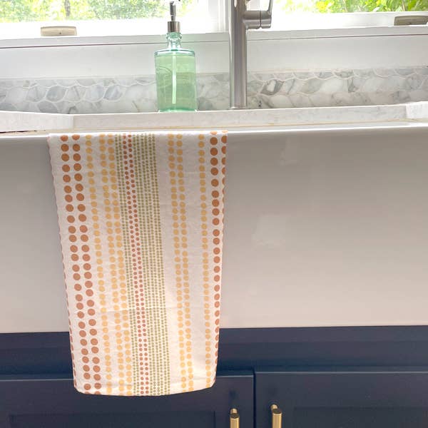 Dots Tea Towel | 100% Cotton | 27 x 27 | Hang Loop for wholesale by Second Nature Studio