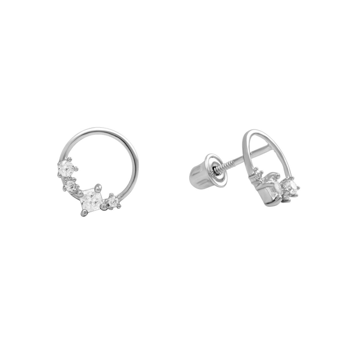 Ofina Jewelry - Wholesale Stud/Post Earrings - 10K Solid Gold CZ Wreath Cutout Studs1