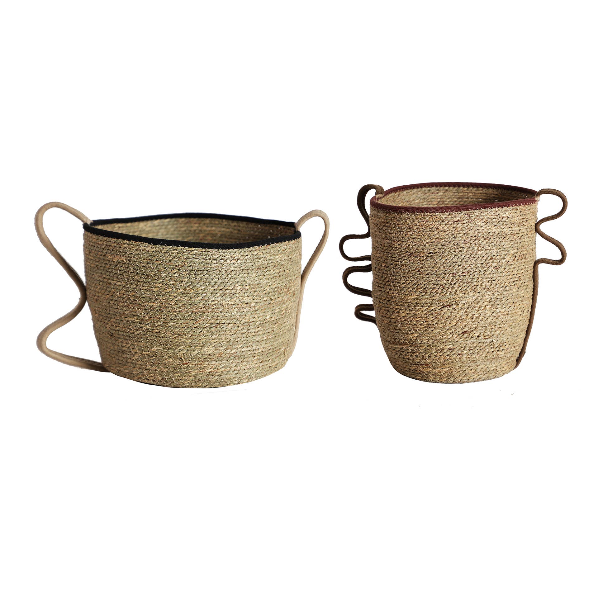 Kodu - Wholesale Basket - Set of two natural fiber baskets in black color 42x26x40cm0