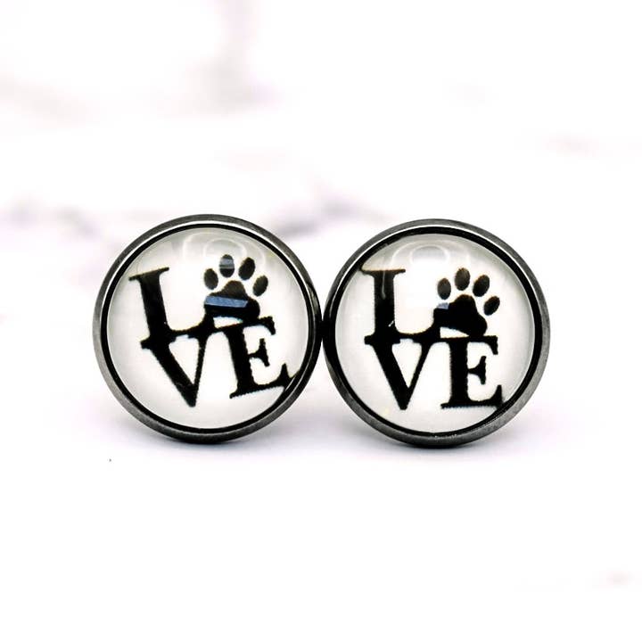 Paw Love Photo Stud Earrings for wholesale by Daydreamer Designs