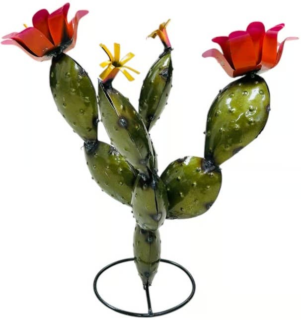 Rustic Farm - Wholesale Artificial Flowers - 32-037- Nopal with Flowers0