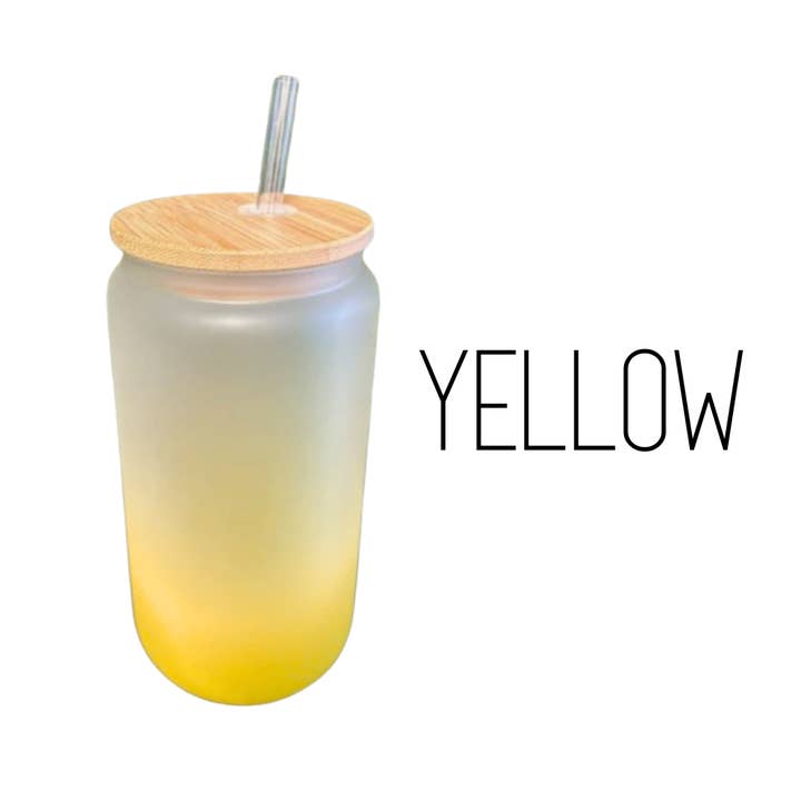 Sublimation Kings of Florida - Wholesale Drinking Glass/Cup - 16oz Color Ombré Frosted Sublimation Glass1