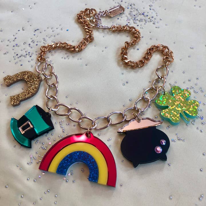 I'm Your Present – wholesale Pendant/charm necklace – Irish Charm St Patrick's Day Laser Cut Acrylic Necklace3