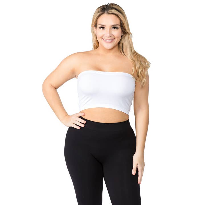 K.Lee Seamless - Wholesale Knit Top - Women's - Bandeau Tube Top Plus