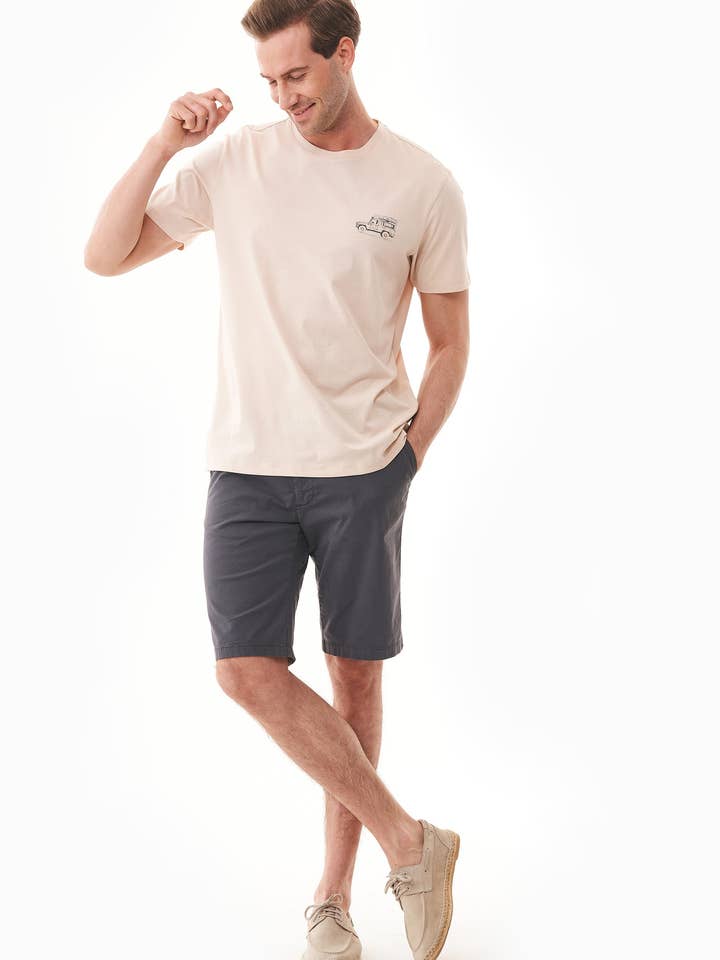 Pantalones cortos chinos Slim-Fit de algodón biológico para venta al por mayor de ORGANICATION