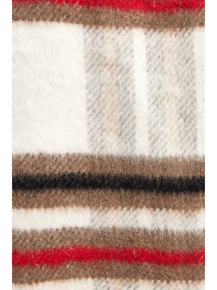 Patterned DOUBLE-BREASTED BRUSHED WOOL PLAID COAT for wholesale on Faire4