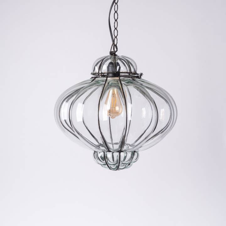 Suspensão em vidro soprado Grande Aplati - A 35 cm L 35 cm por atacado de Maison Annabi