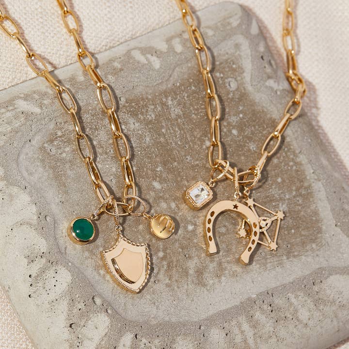 Studio Grun - Wholesale Individual Charm/Pendant - All Seeing Eye Charm in Topaz/Gold2