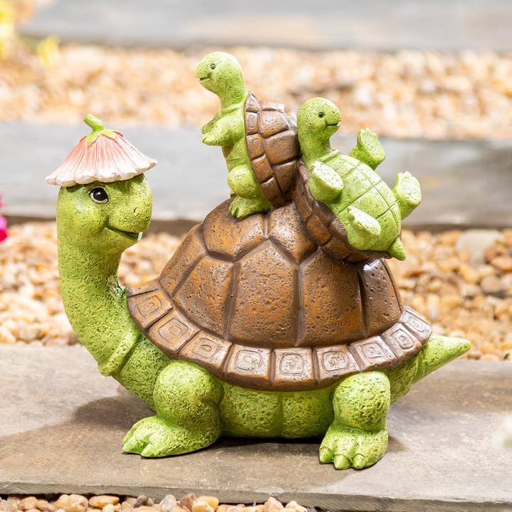 Resin Turtle With Kids Statue, 7"H for wholesale by Evergreen Enterprises