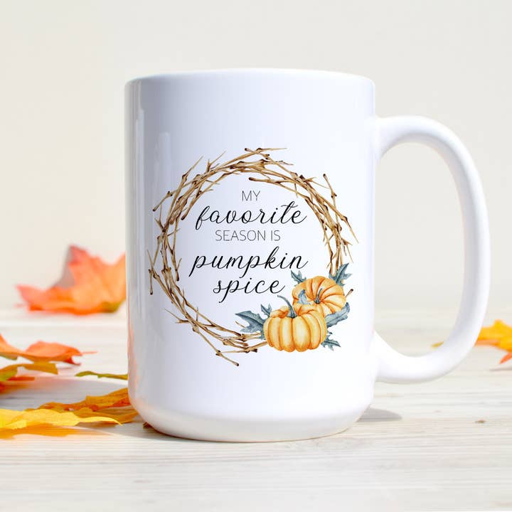Min favoritsäsong är Pumpkin Spice 15oz kaffemuggar för wholesale av SheMugs