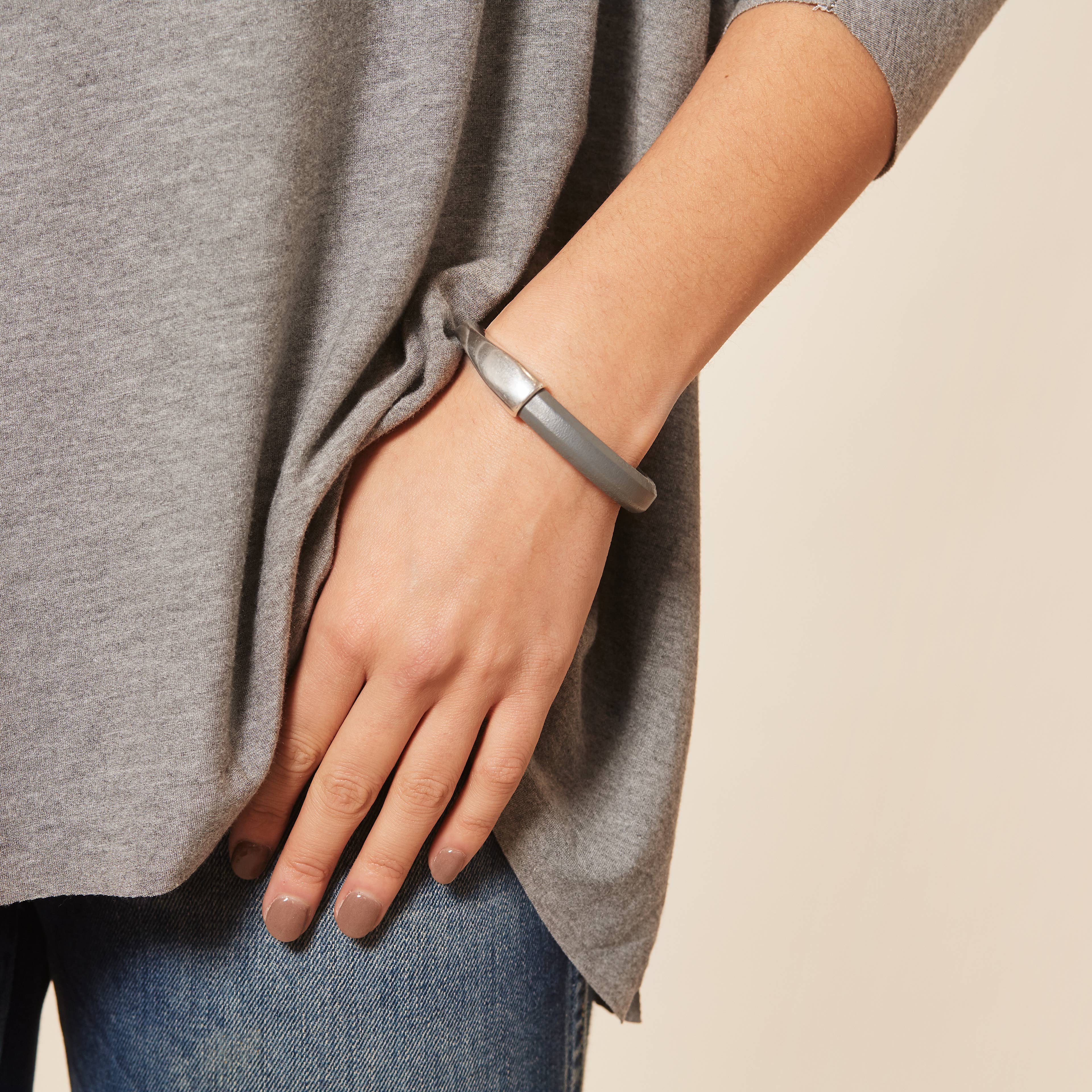 Diana Kauffman Designs - Vendita all'ingrosso Bracciale a polsino - Bracciale breakaway in pelle/Argento2