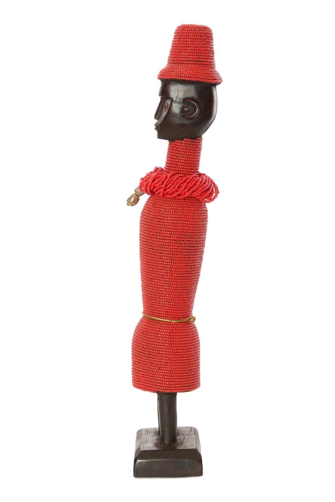 Swahili | AFRICAN MODERN - Wholesale Decorative Figurine - 19" Beaded Namji Dolls with Necklaces and Hats5