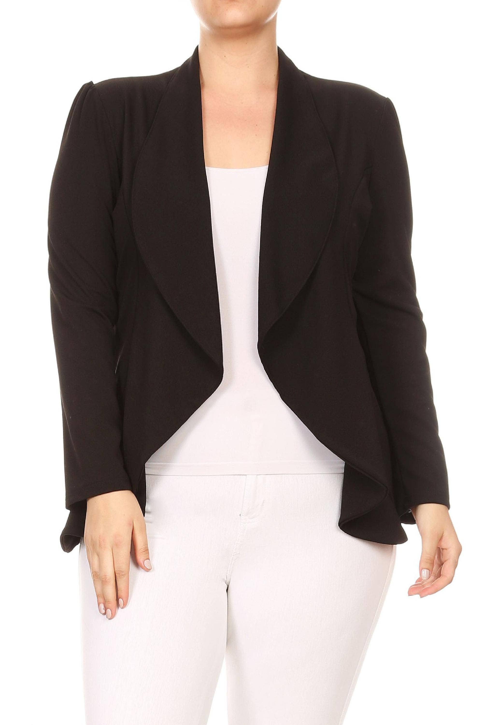 MOA COLLECTION – Blazer - Mulher por atacado – Jaqueta feminina sólida de mangas compridas para escritório16