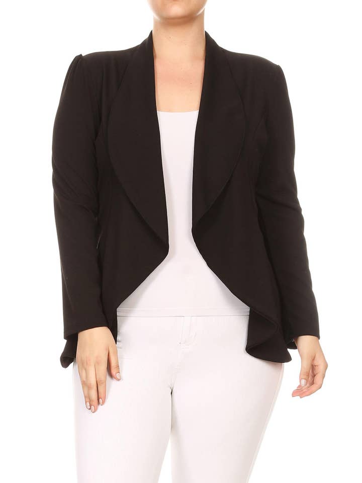 MOA COLLECTION – Blazer - Mulher por atacado – Jaqueta feminina sólida de mangas compridas para escritório16