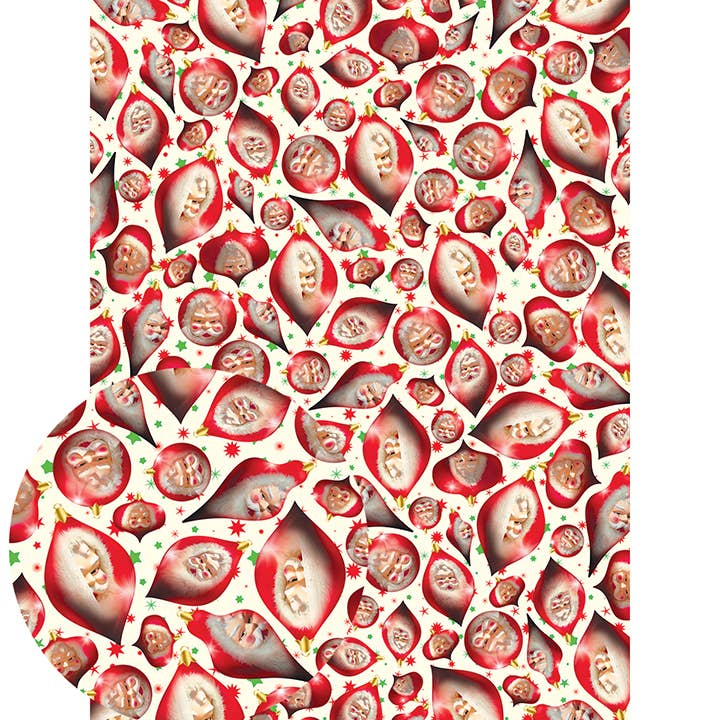 Smitten Kitten - Wholesale Flat Wrap - Creepy Santa Is Gonna Find Out Gift Wrapping Paper