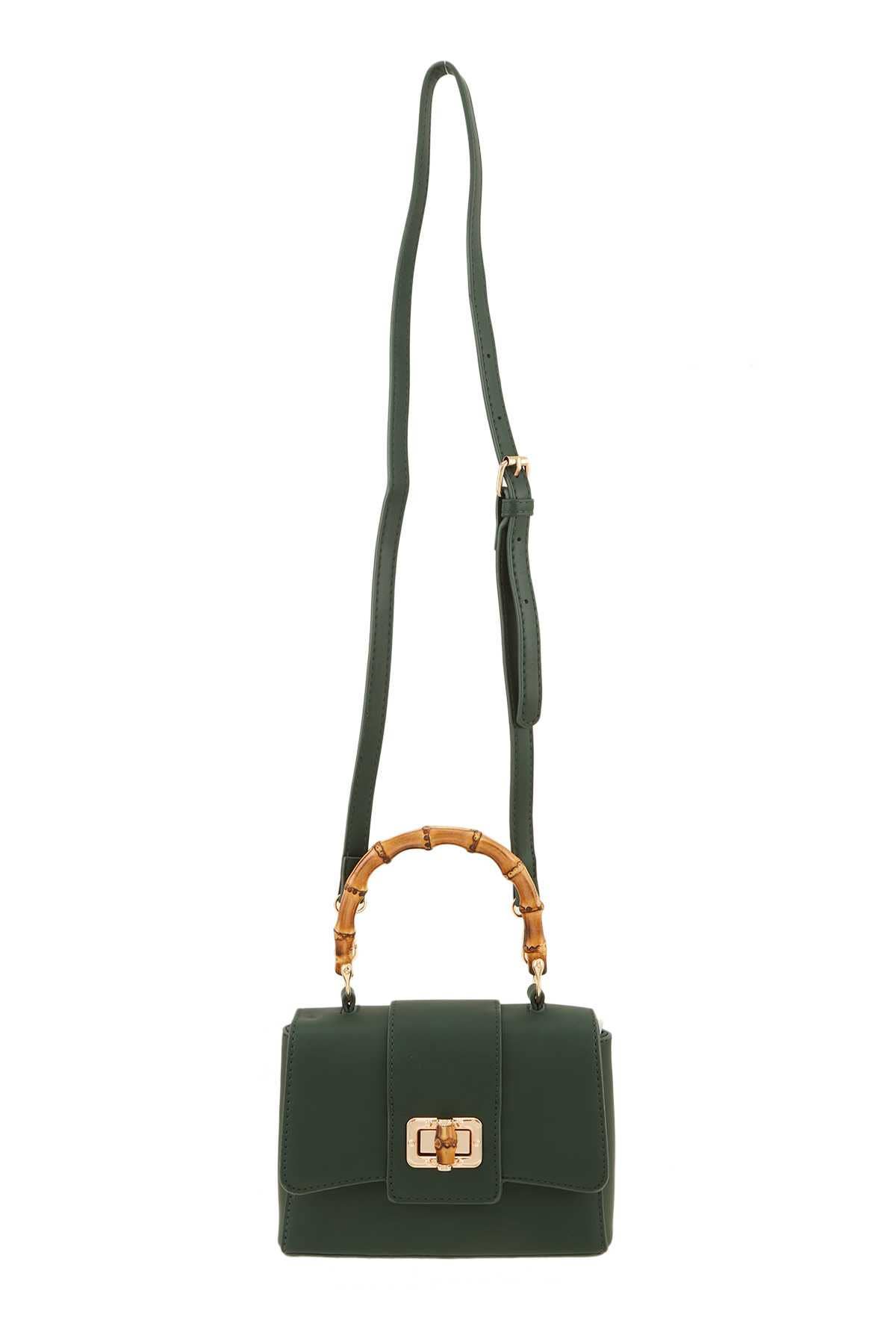 anbfashion - Wholesale Top Handle Bag - Women's - Rectangular Crossbody Bag with Bamboo Handle2