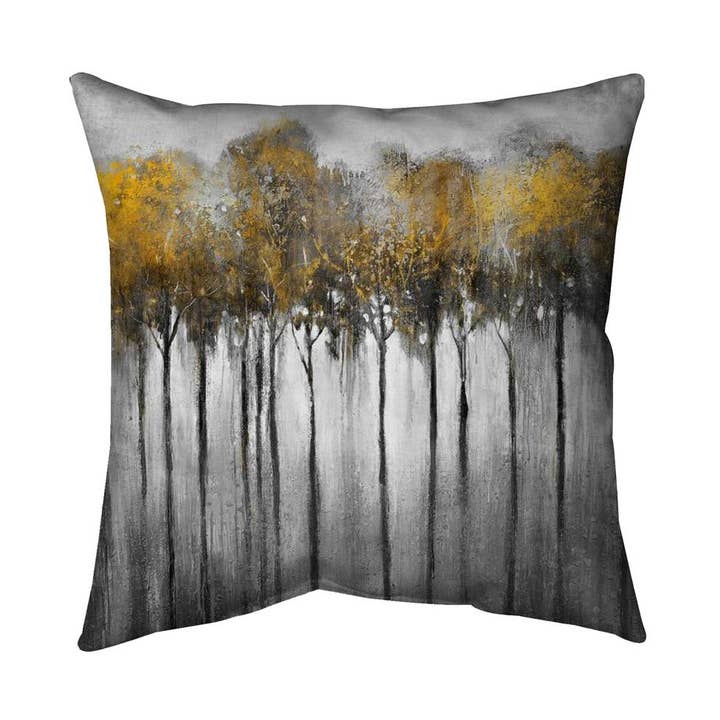 Floresta amarela abstrata | Capa de almofada interna 40,6 x 40,6 cm por atacado de BEGIN HOME DECOR