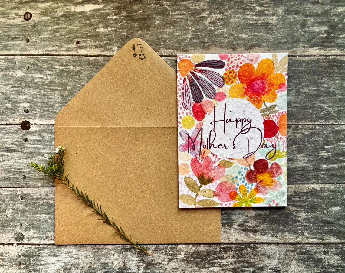 Erika's Whimsical Art – wholesale Mother’s Day card – To A Wonderful Mum Card – Plantable Mother’s Day Seed Paper 1