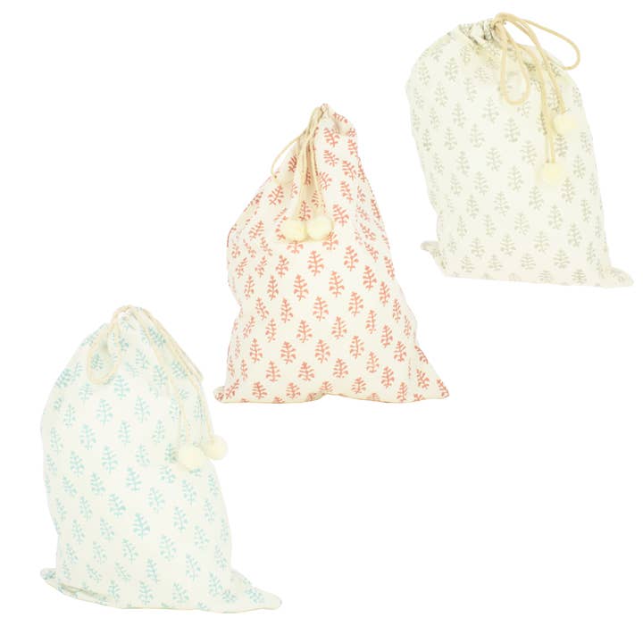 Blattzeichner Kordelzugbeutel - Klein 42x30 - Gemischte Farben für den Großhandel von Fiona Walker England