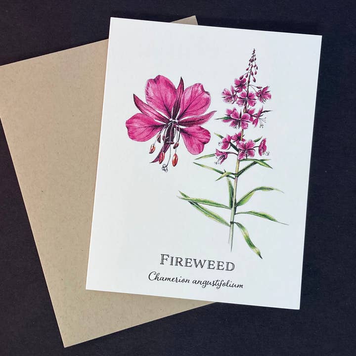 Fireweed Greeting Card for wholesale by Madrona Press
