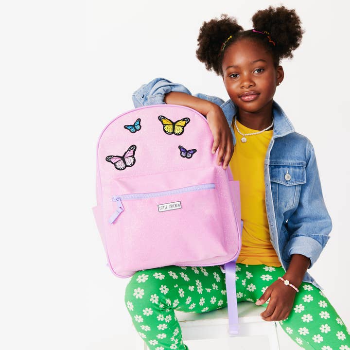 Little Chicken – wholesale Ryggsäck - Barn – Glitter barnryggsäck med lappar, flickor tillbaka till skolan
