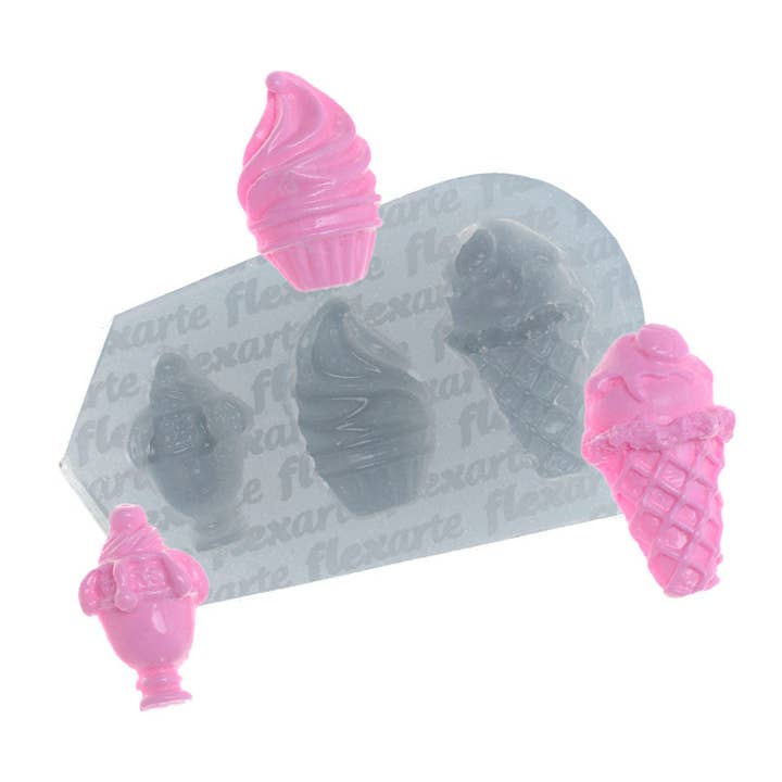 Mini Ice Cream Cone Silicone Fondant Mold for Cake Cupcake decorating DIY Baking Tools for wholesale by Flexarte USA