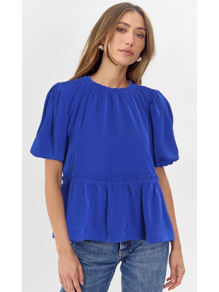 Cobalt Lou Peplum Top for wholesale on Faire