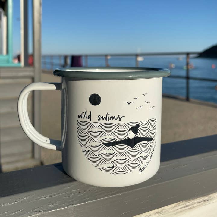 Rock & Saltwater – wholesale Coffee mug – Wild swimming enamel mugs1