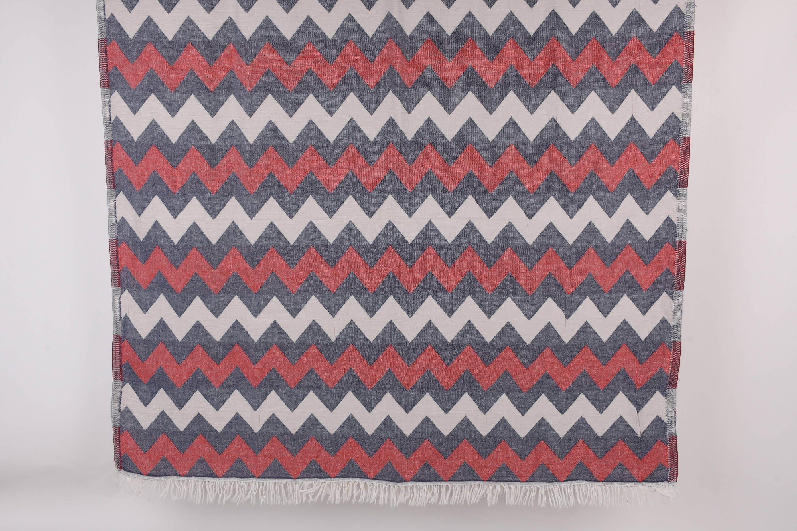 Organic Turkish Towels – wholesale Beach towel – Beach Towels, Red-Navy Blue Chevron Towel0