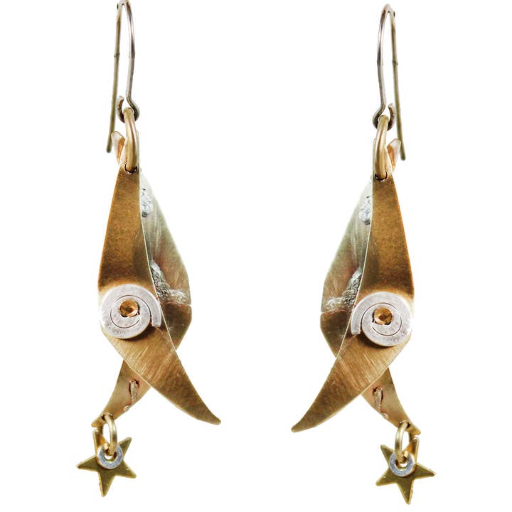 Confetti Earrings Sterling and Brass Handmade in USA for wholesale by Whitney Designs Ltd.