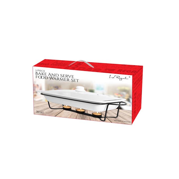 Style Asia - Wholesale Baking dish - Le Regalo- 3 Piece Bake and Serve Food Warmer Set 4