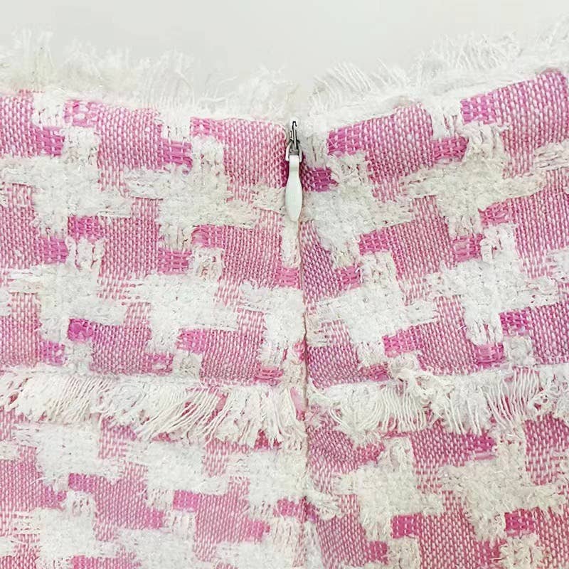 Productseeker - Wholesale Suit Set - Women's - SET063 Elegant Pink Houndstooth Suit Set10