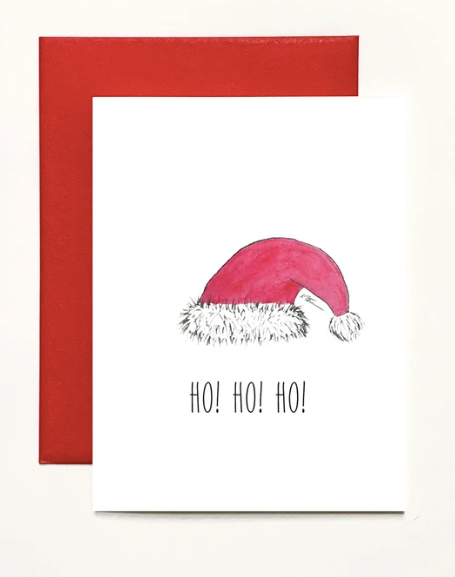 k.Patricia Designs - Wholesale Christmas Card - Ho! Ho! Ho! Greeting Card (single or boxed)0
